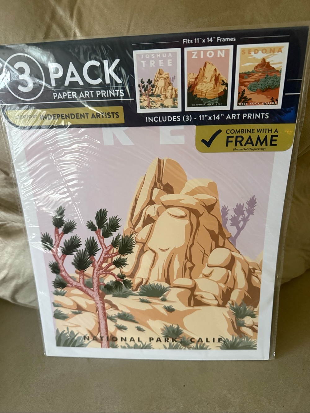 Brand new 3 pack national park paper art prints